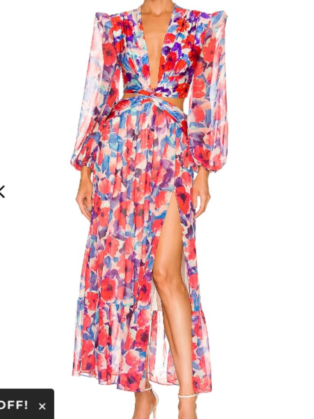 NEW PatBO Violet Plunge Cutout Maxi Dress sz M